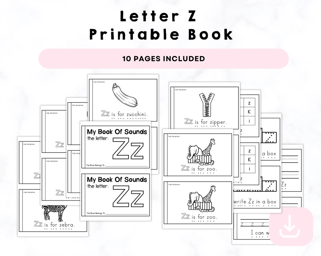 Letter Z Printable Book