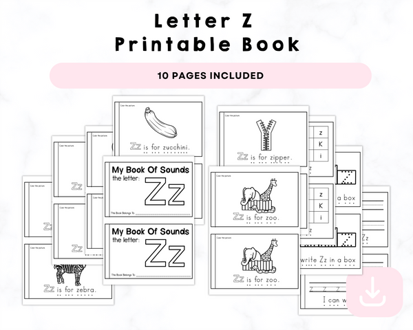 Letter Z Printable Book