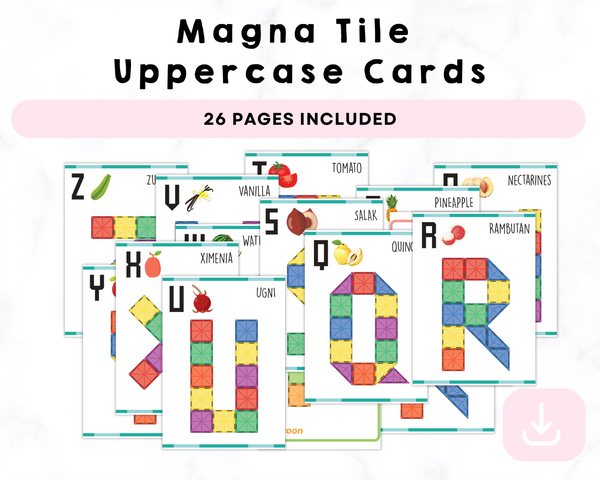 Magna Tile Uppercase Cards Printable