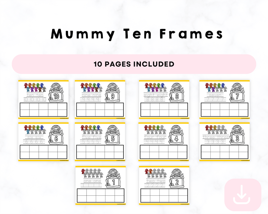 Mummy Ten Frames Printable