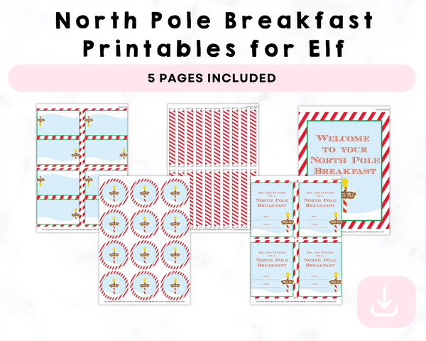 North Pole Breakfast Printables for Elf CrystalandComp