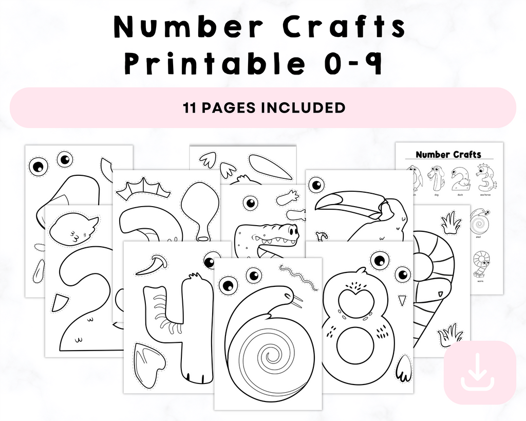 Number Crafts Printable 0-9