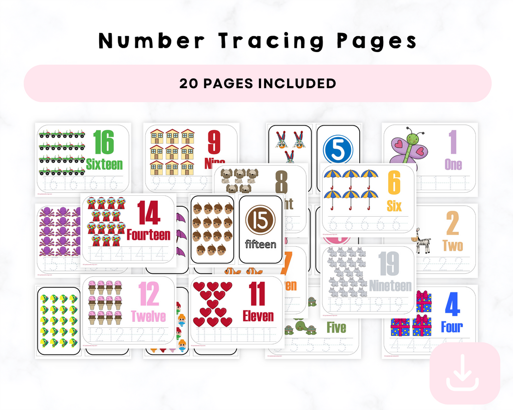 Printable Number Tracing Pages