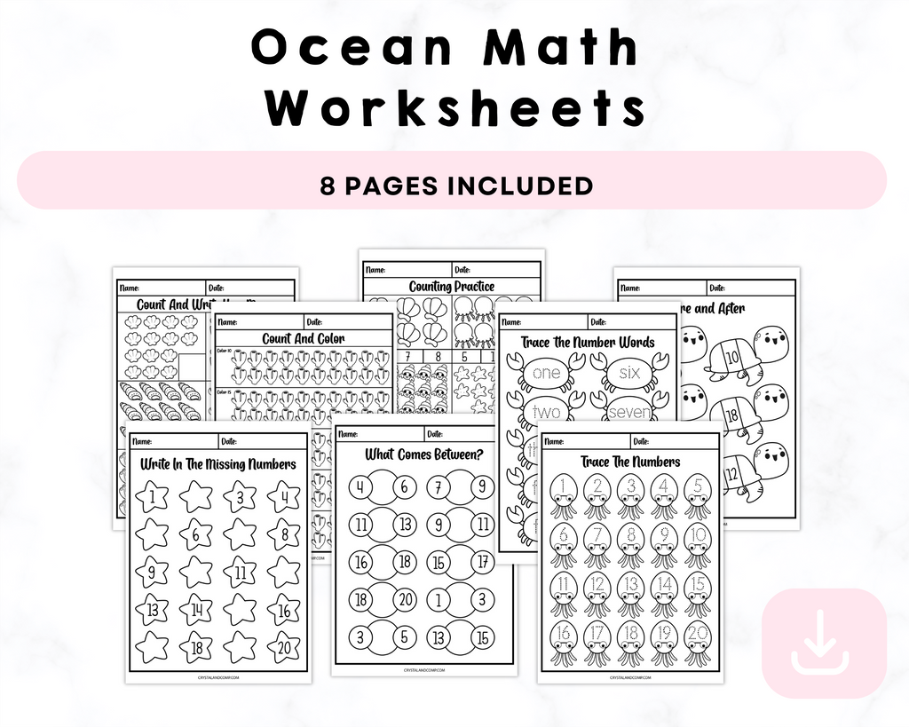 Ocean Math Worksheet Printables