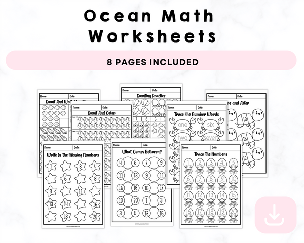 Ocean Math Worksheet Printables