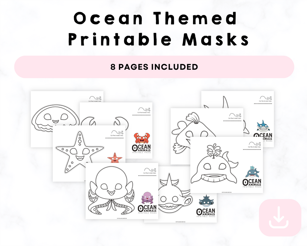 Ocean Themed Printable Masks