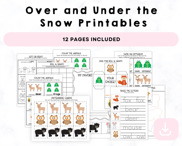 Over and Under The Snow Printables