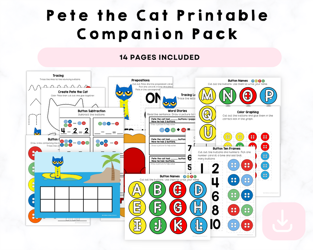 Pete the Cat Printable Companion Pack