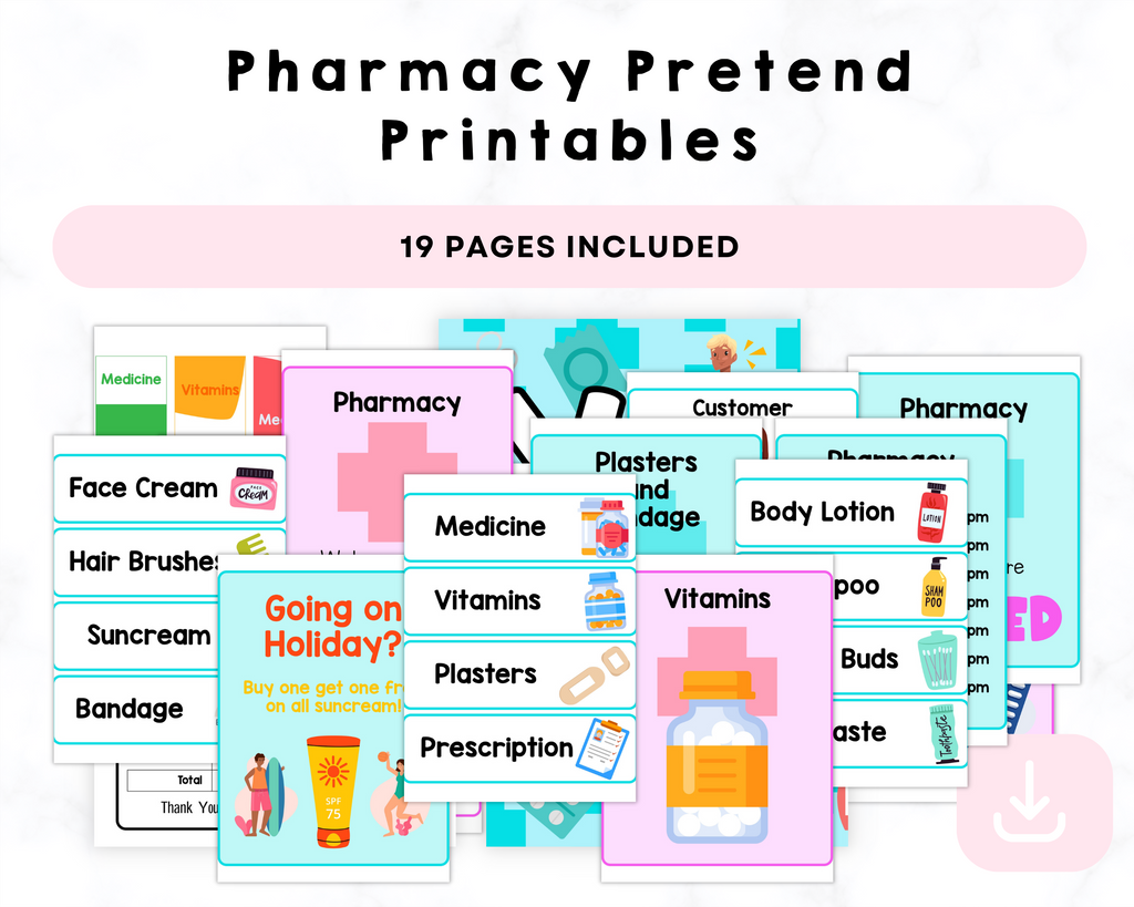 Pharmacy Pretend Printables