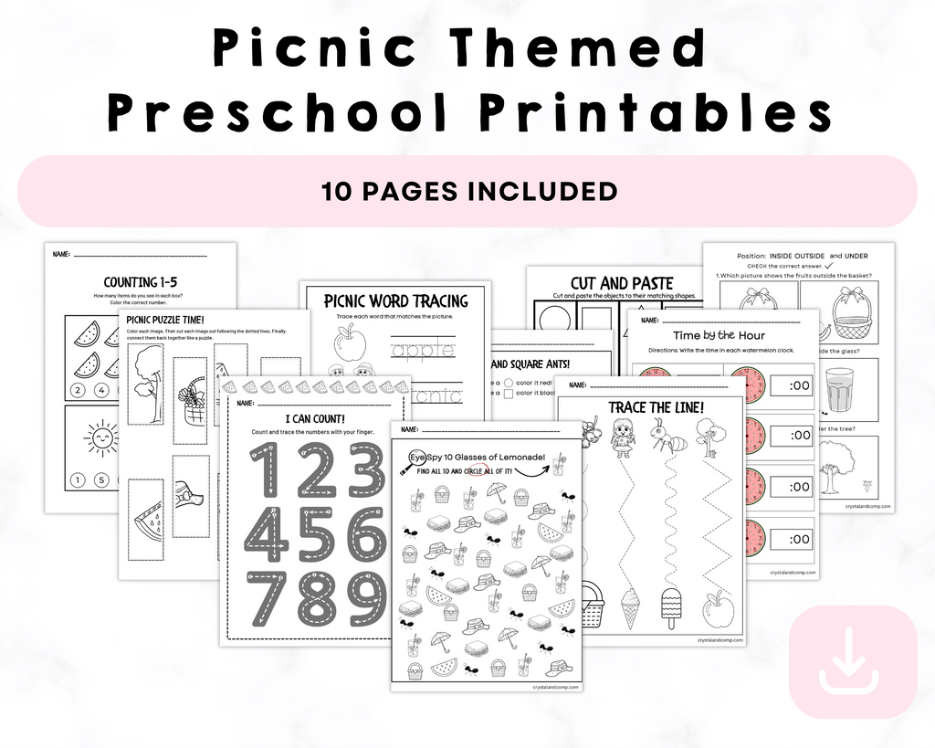Picnic Themed Preschool Printables