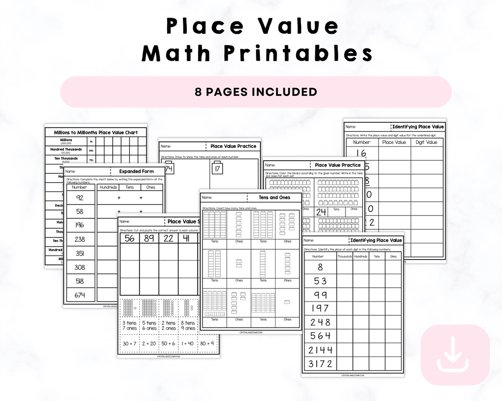 Place Value Math Printables