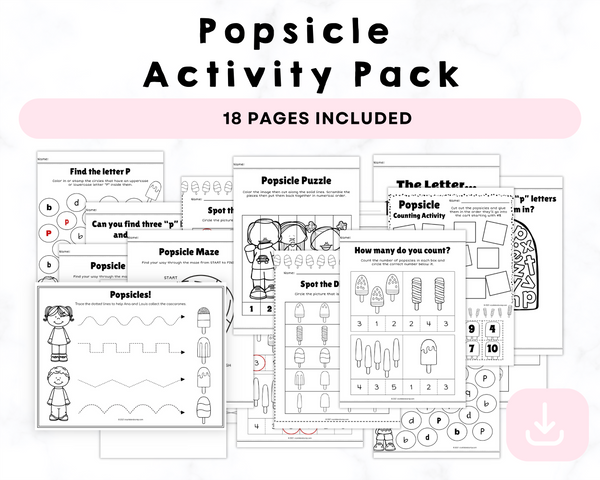 Popsicle Activity Pack Printables