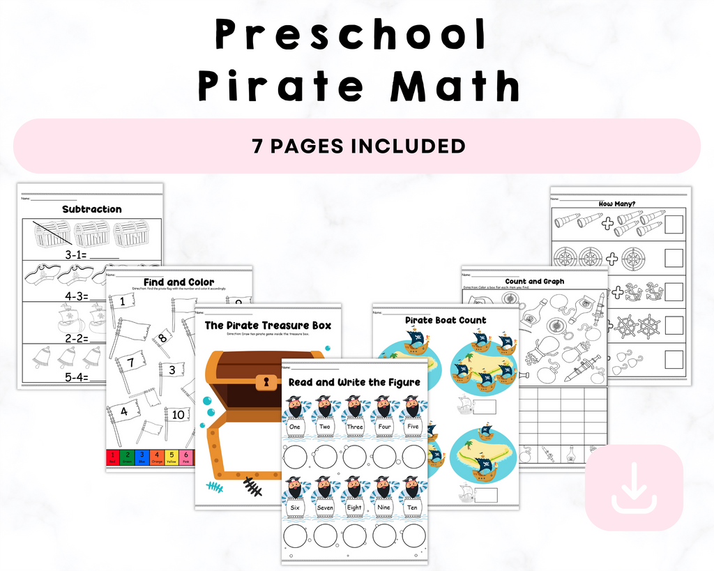 Preschool Pirate Math Printable Pack