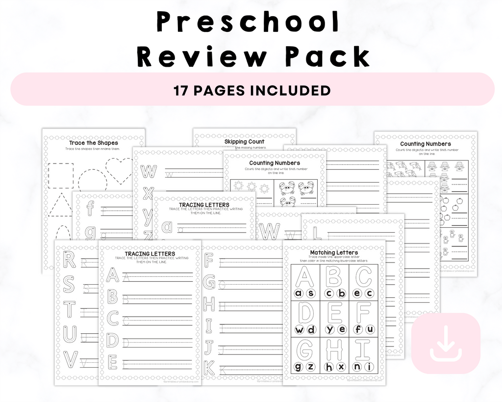 Preschool Review Pack Printables