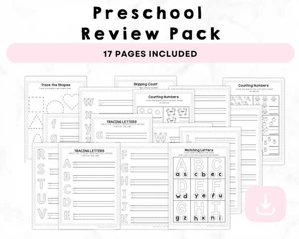 Preschool Review Pack Printables