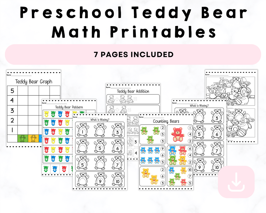 Preschool Teddy Bear Math Printables