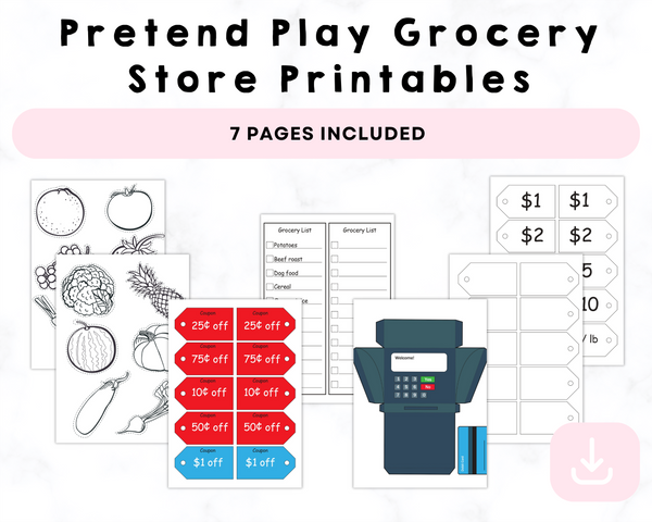 Pretend Play Grocery Store Printables