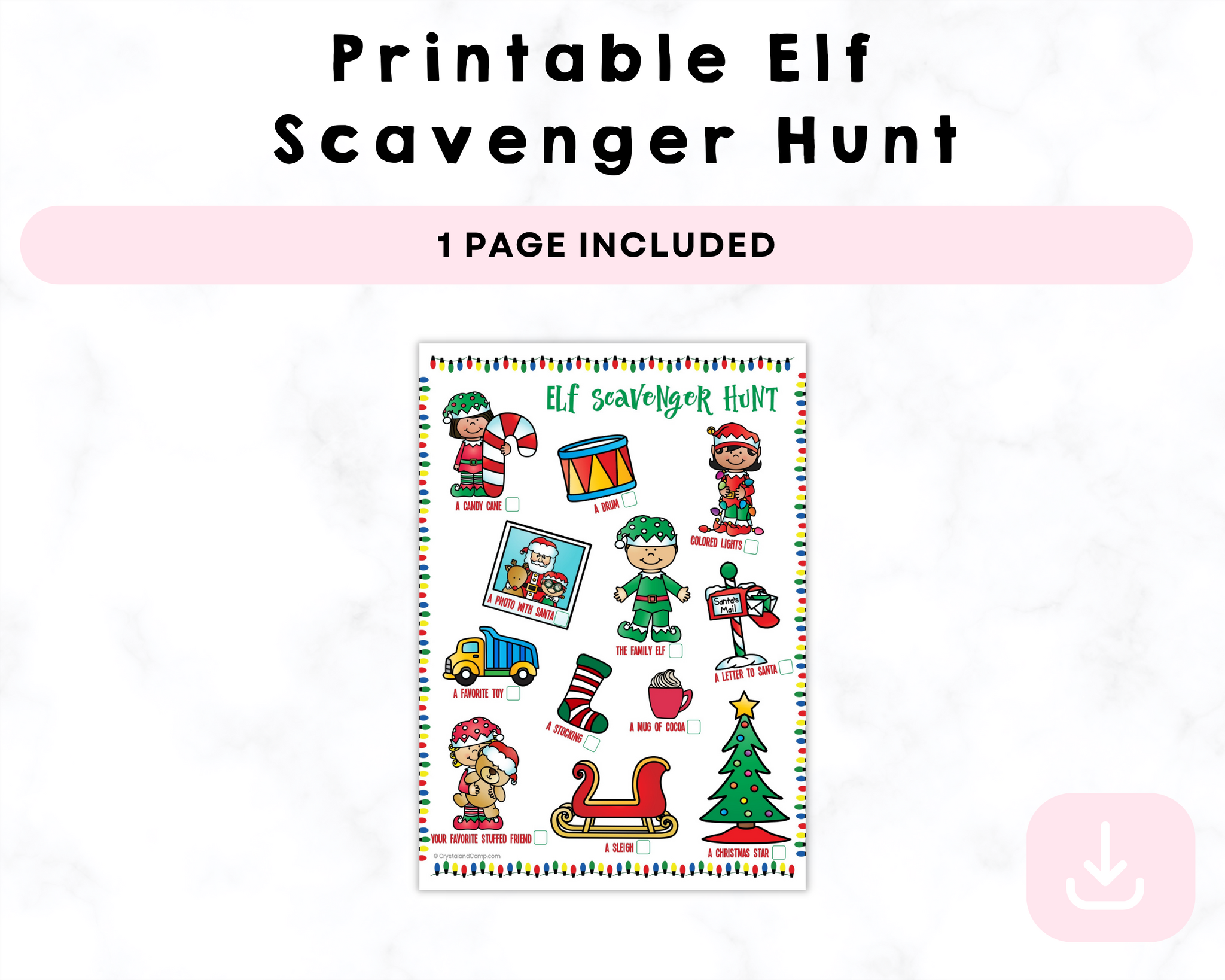 Printable Elf Scavenger Hunt – CrystalandComp