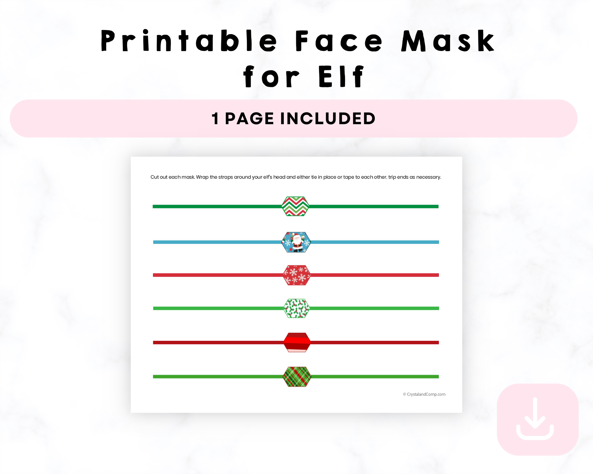 Printable Face Mask For Elf CrystalandComp