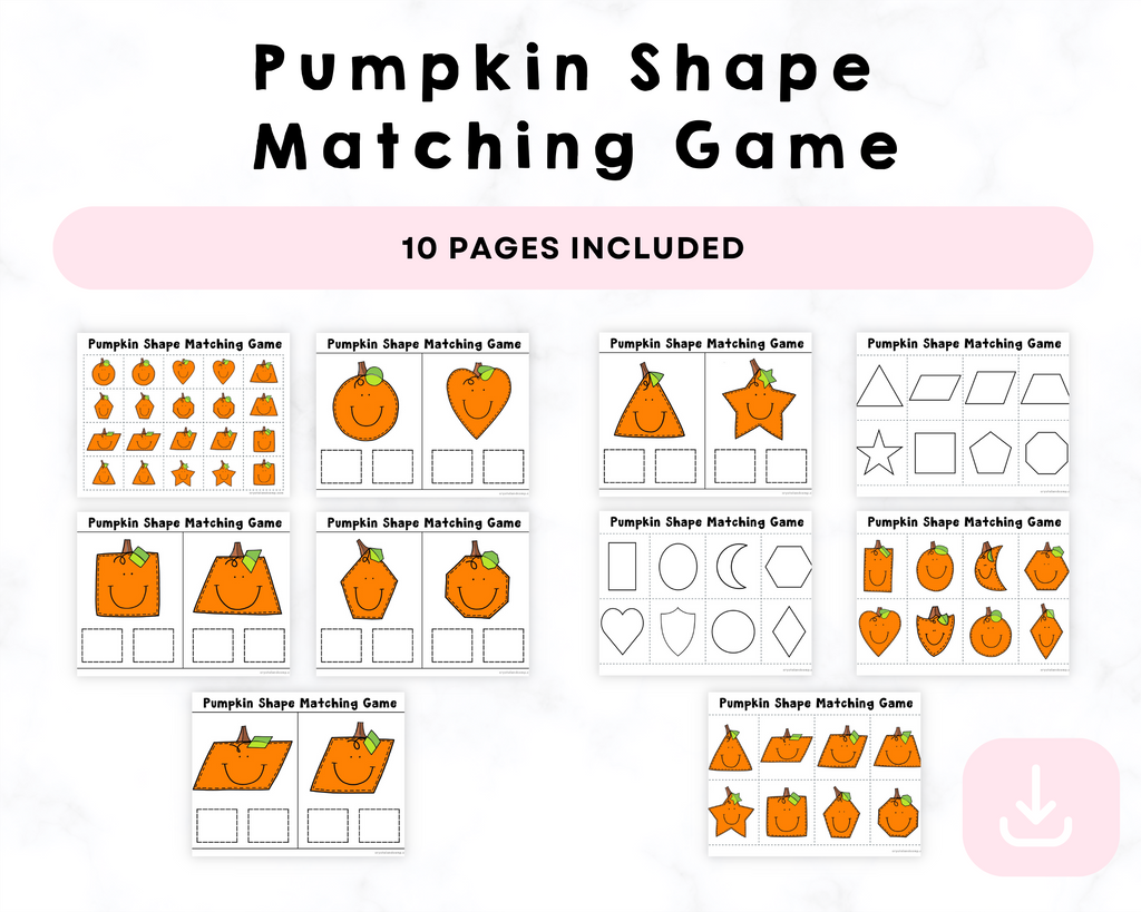 Pumpkin Shape Matching Game Printables