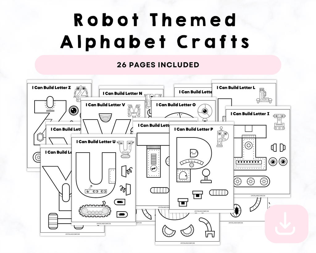 Printable Robot Themed Alphabet Crafts