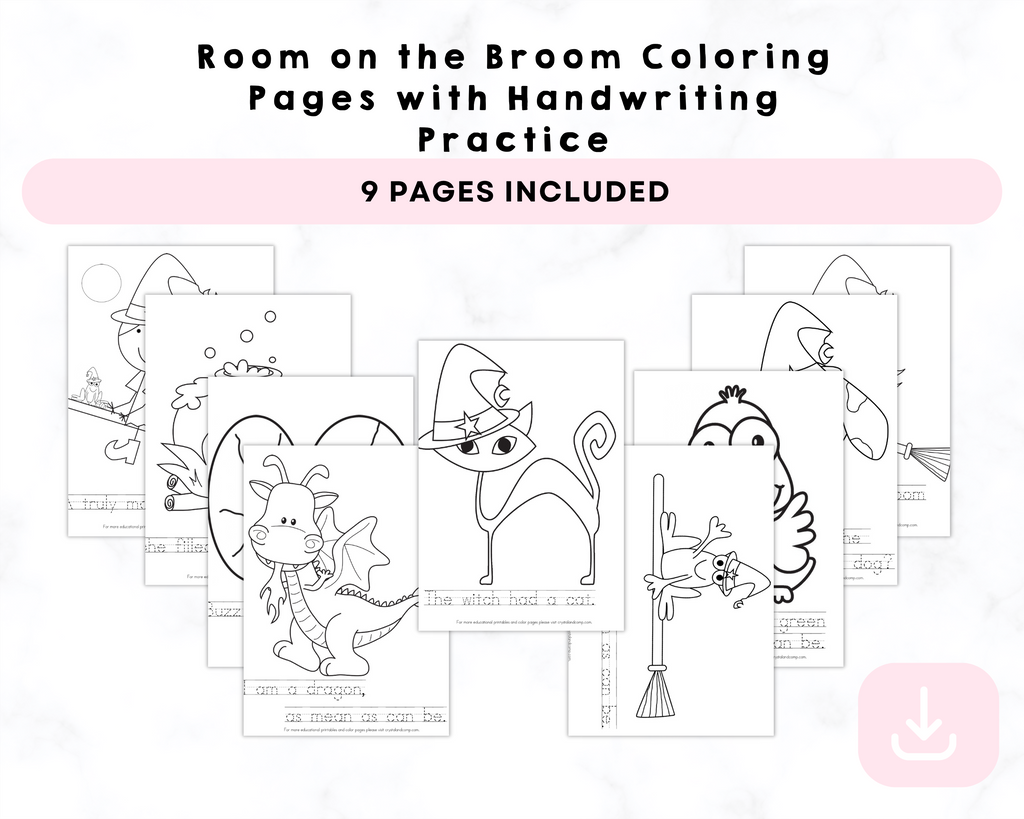 Printable Room on the Broom Color Pages