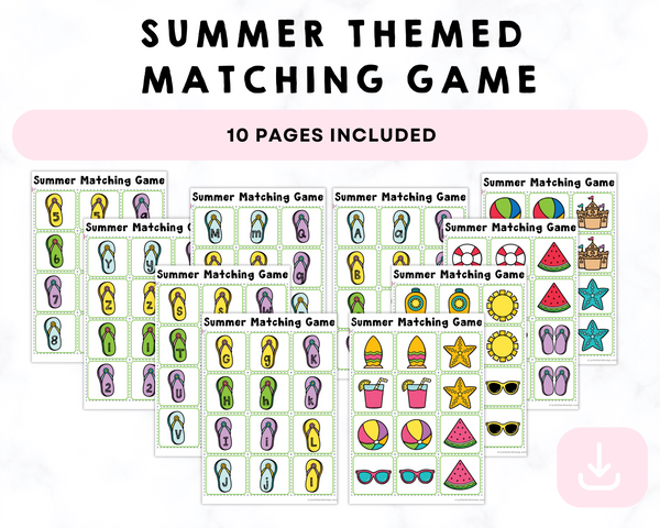 Summer Themed Matching Game Printable