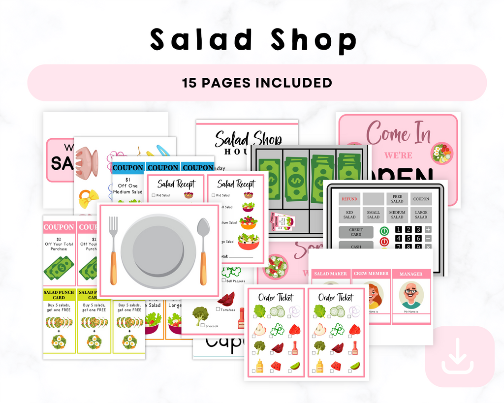 Salad Shop Play Pretend Printable