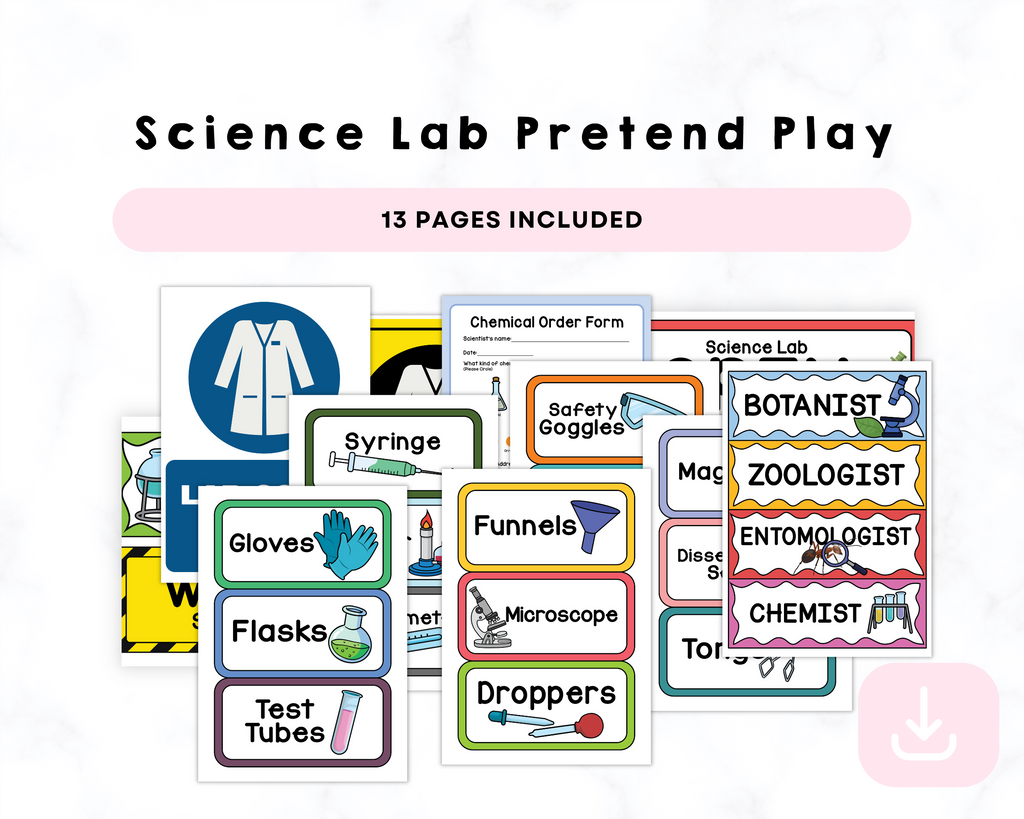 Printable Science Lab Pretend Play