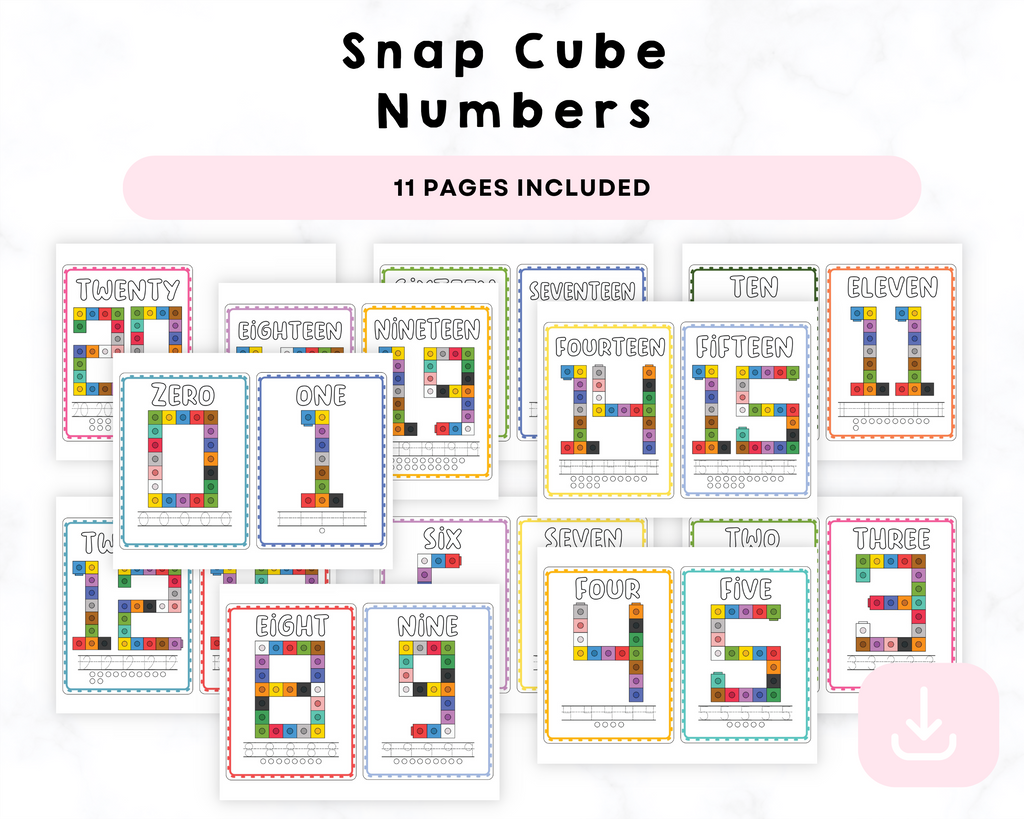 Snap Cube Numbers Printable