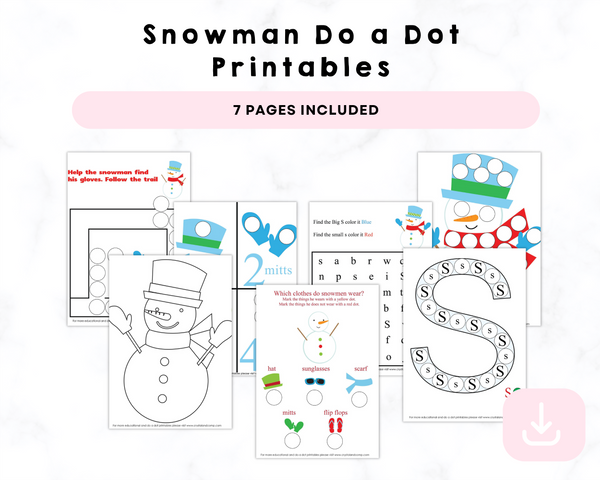 Snowman Do a Dot Printables