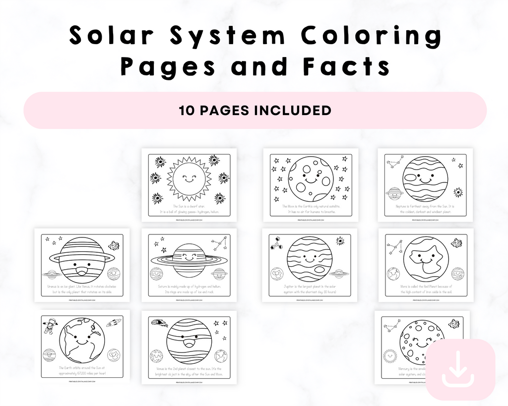 Solar System Coloring Pages and Facts Printables