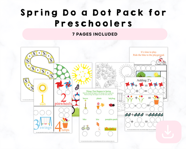 Spring Do a Dot Pack for Preschoolers