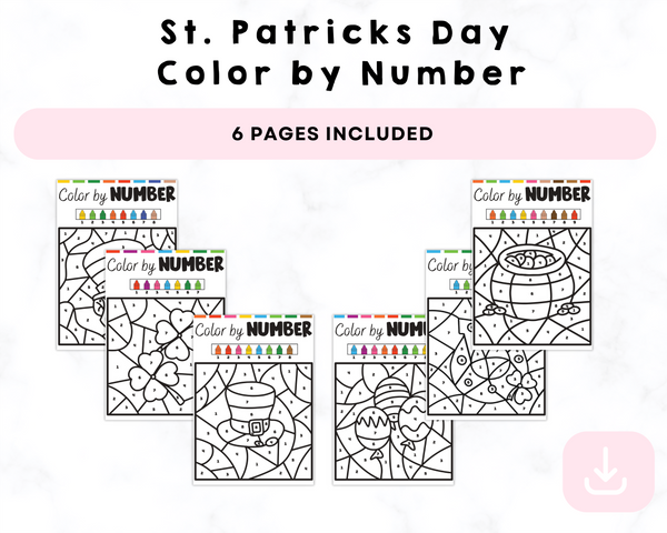 St. Patricks Day Color by Number Printables