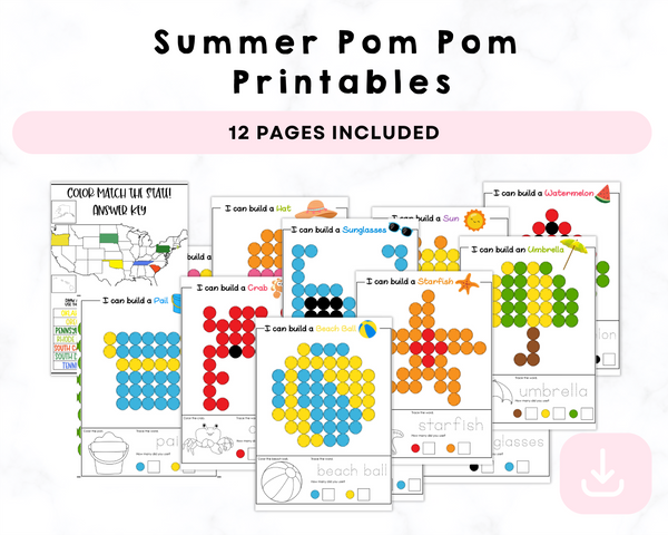 Summer Pom Pom Printables