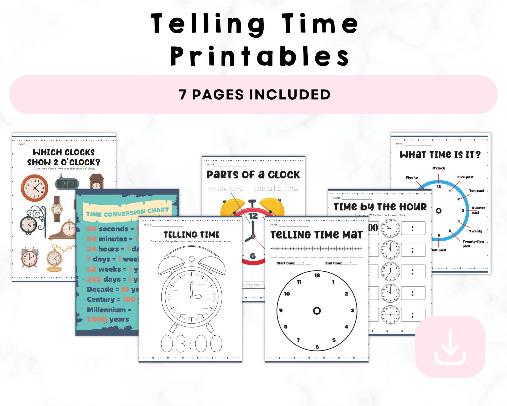Telling Time Printables CrystalandComp