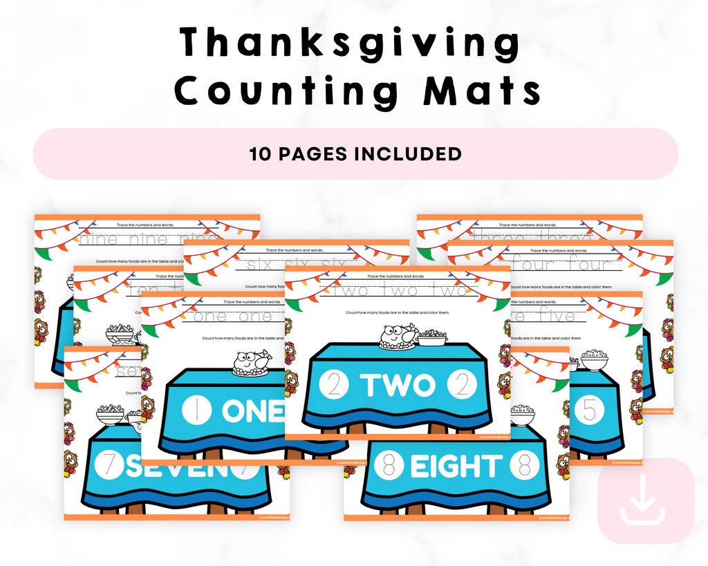 Printable Thanksgiving Counting Mats