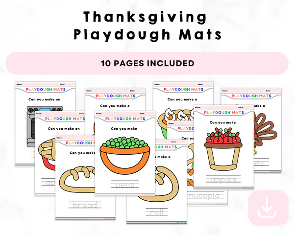 Printable Thanksgiving Playdough Mats