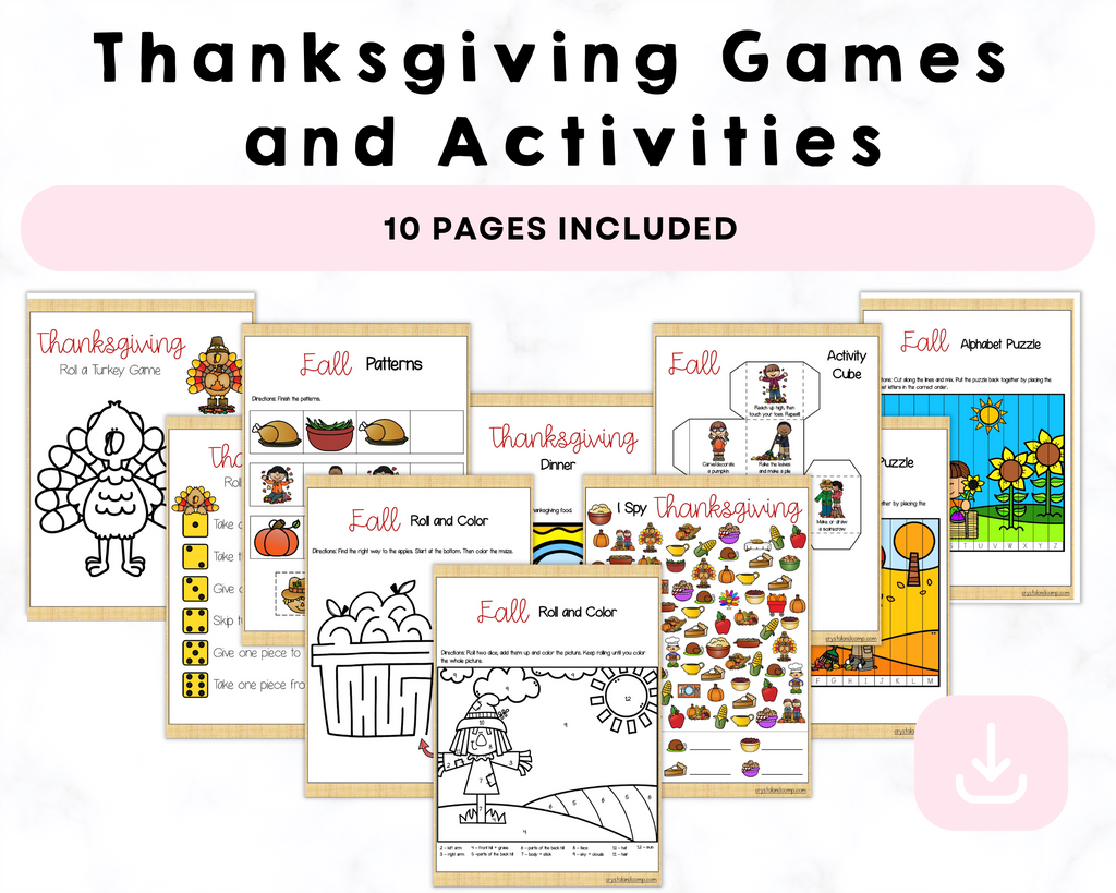 Thanksgiving Printable Games and Activities