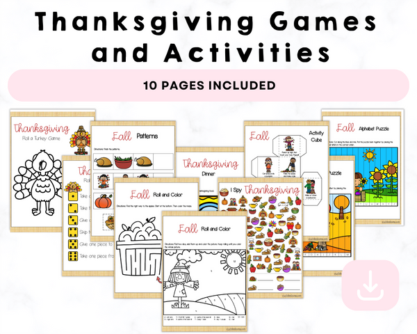 Thanksgiving Printable Games  and Activities