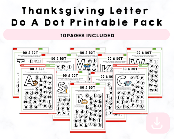 Thanksgiving Letter Do A Dot Printable Pack