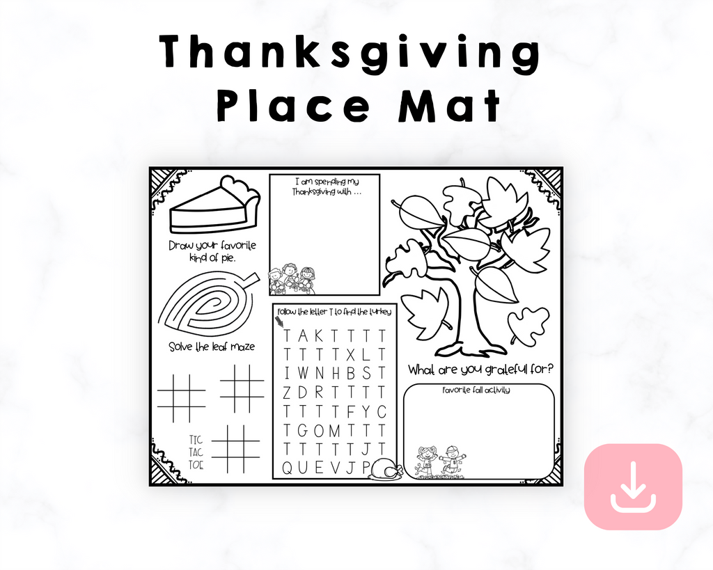 Thanksgiving Place Mat Printable