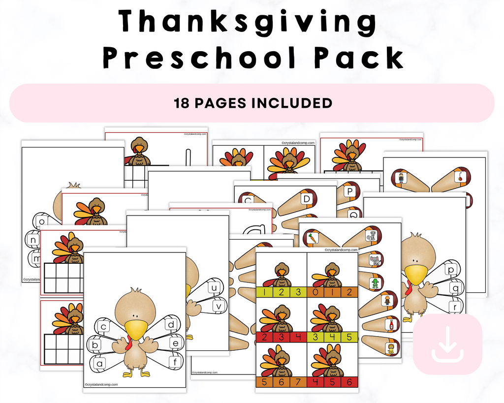Thanksgiving Preschool Pack Printable