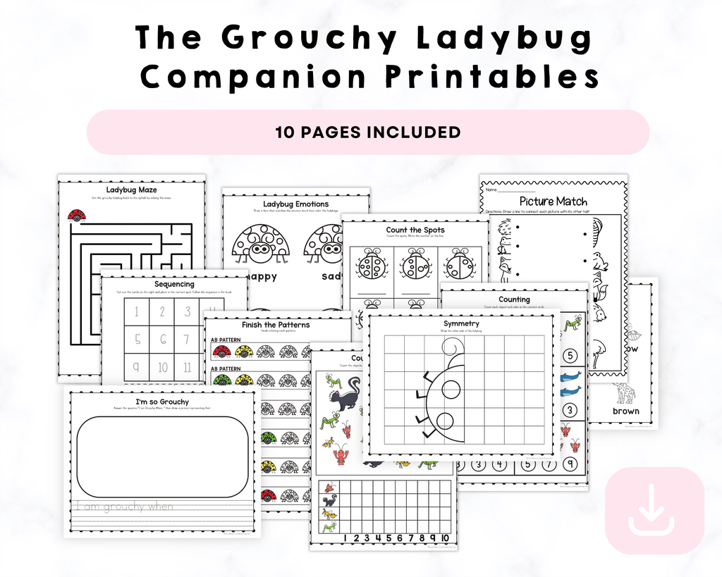 The Grouchy Ladybug Companion Printables