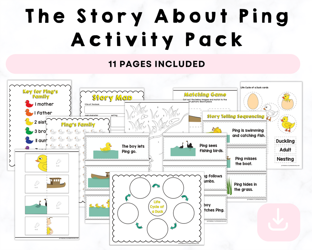 The Story About Ping Activity Pack Printables