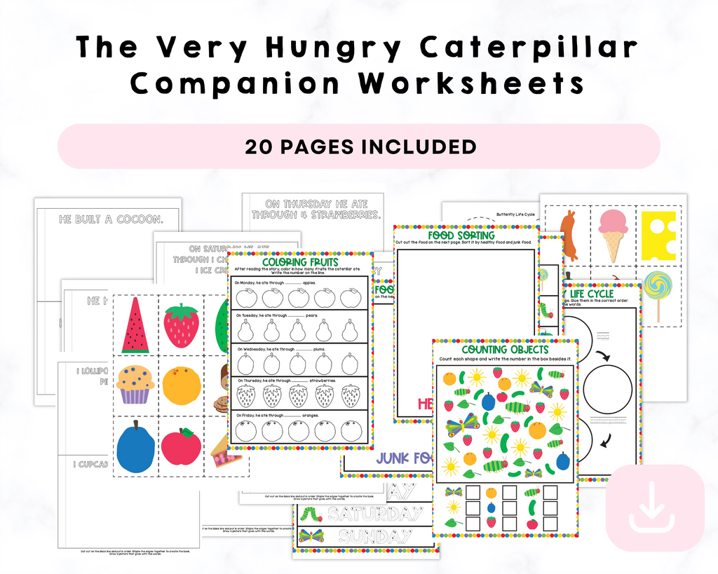 The Very Hungry Caterpillar Companion Worksheets Printable