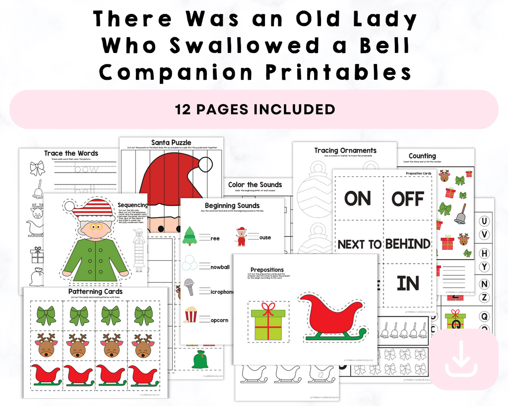 There Was an Old Lady Who Swallowed a Bell Companion Printable