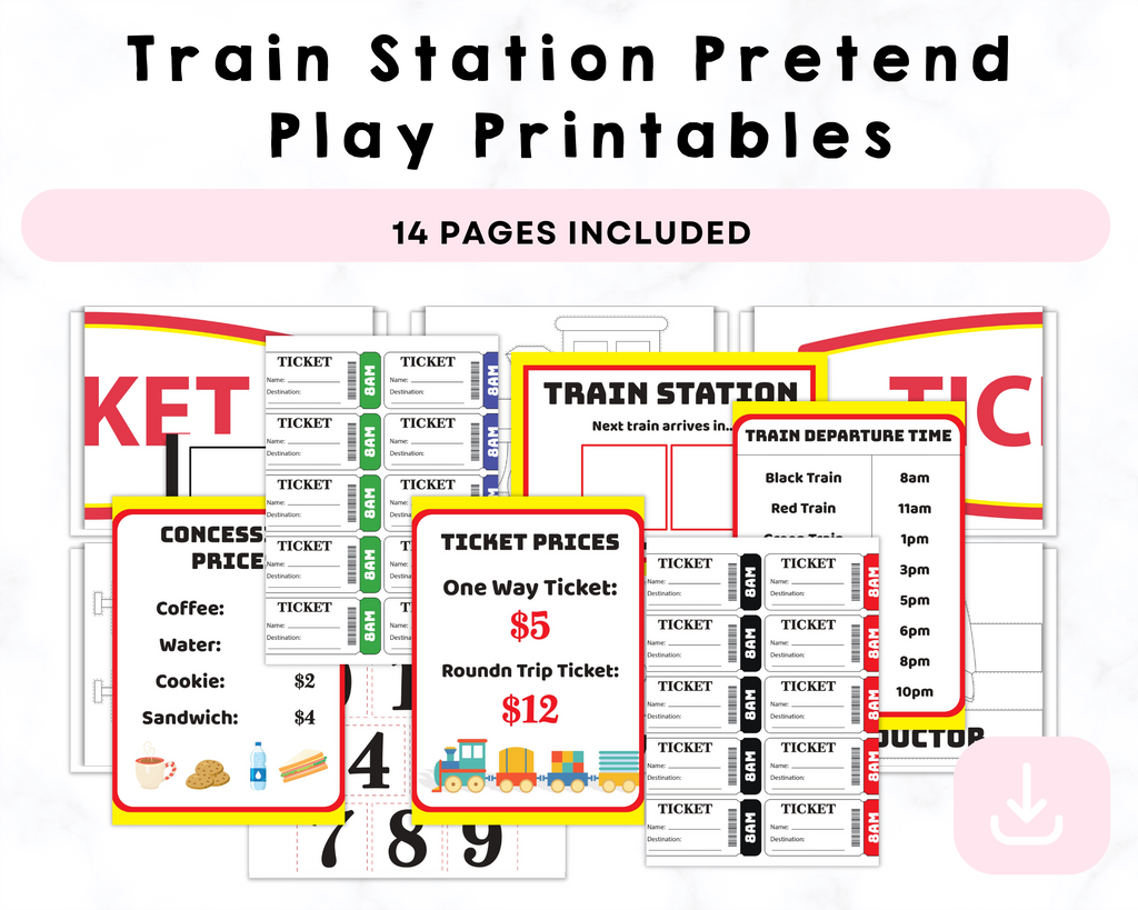 Train Station Pretend Play Printables