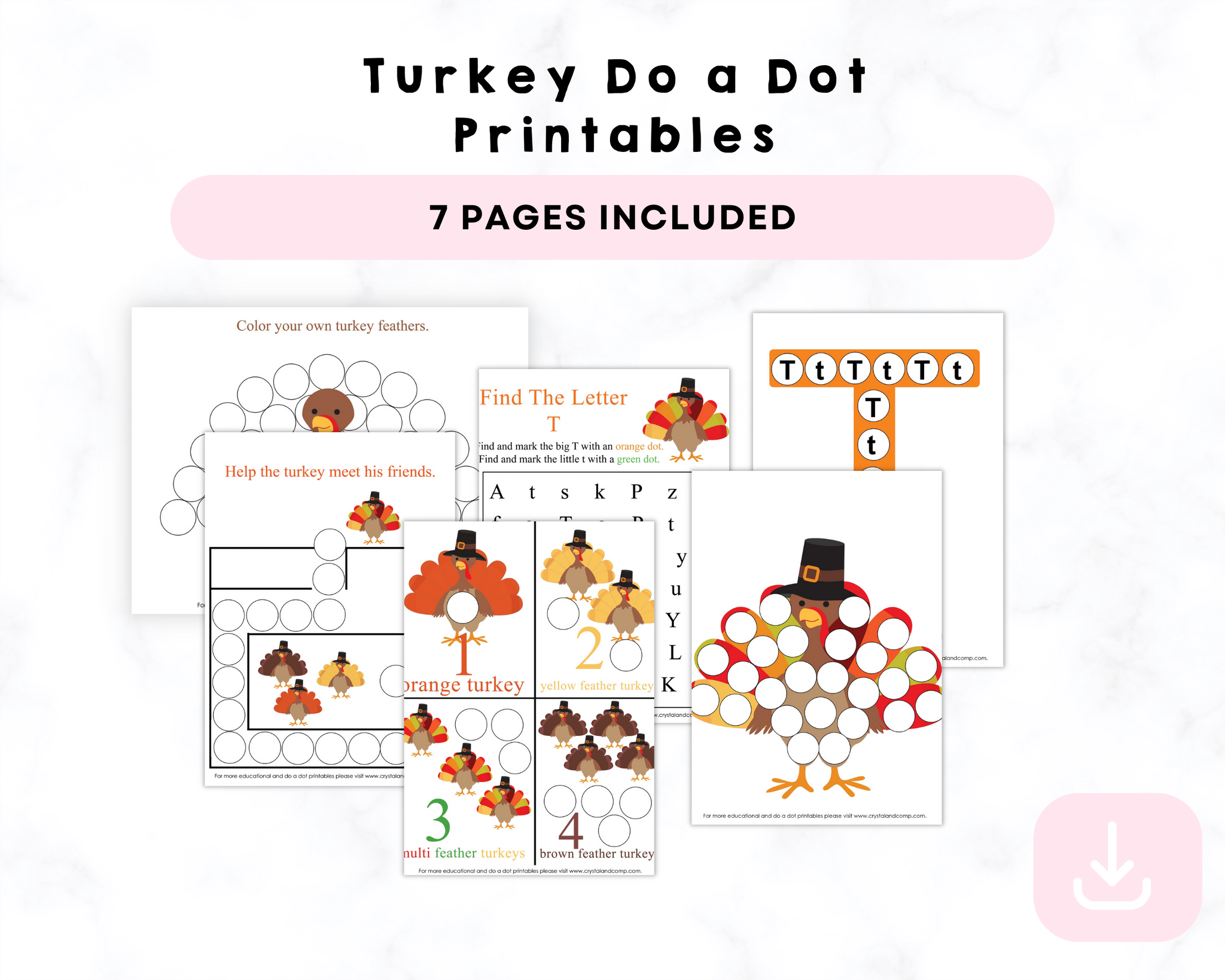 Turkey Do a Dot Printables – CrystalandComp