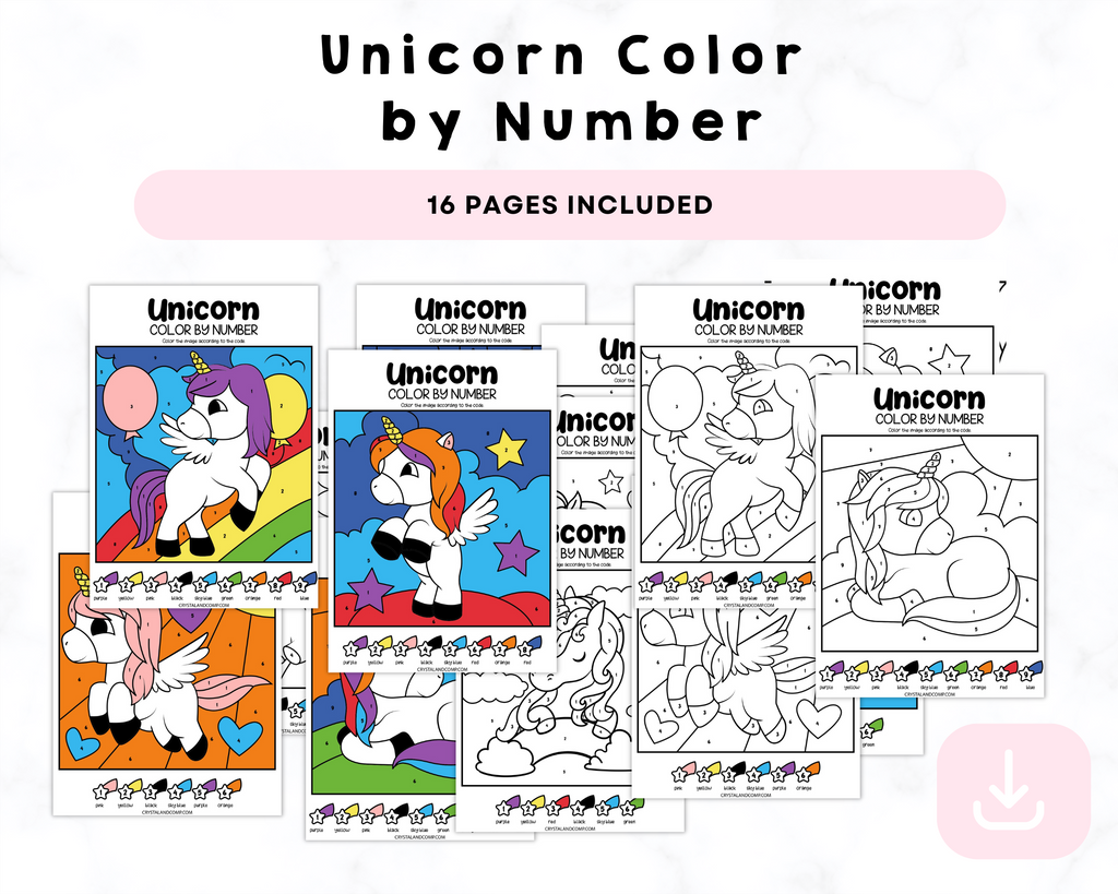 Printable Unicorn Color by Number